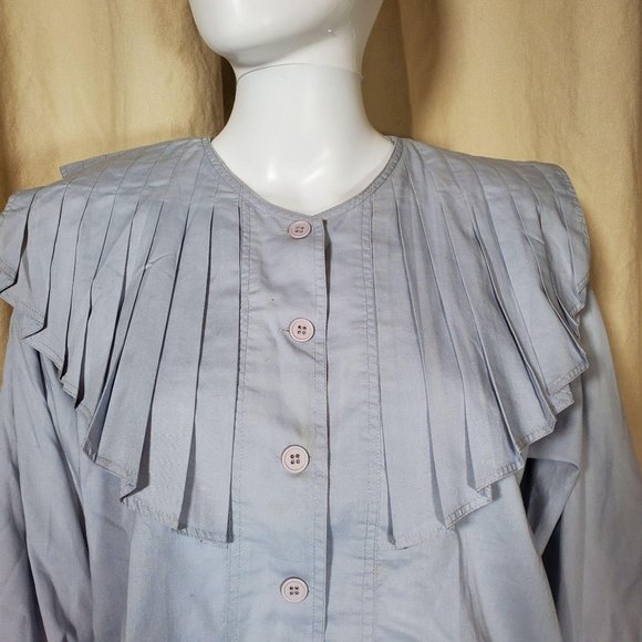vintage 70s pleated  victorian style blouse - Picture 5 of 10